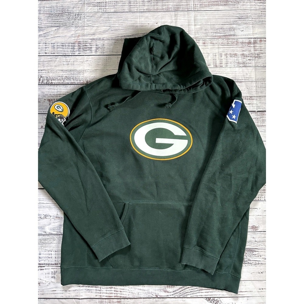 NFL Pro Line Hoodie Men Green Packers Jordy Nelson 87 Patch XXL